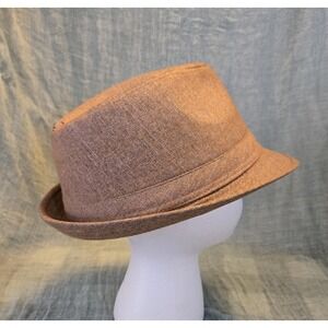 J. Dempsey Men's Classic Casual Dress Hat Fedora Trilby Tweed Tan Lined Size S/M